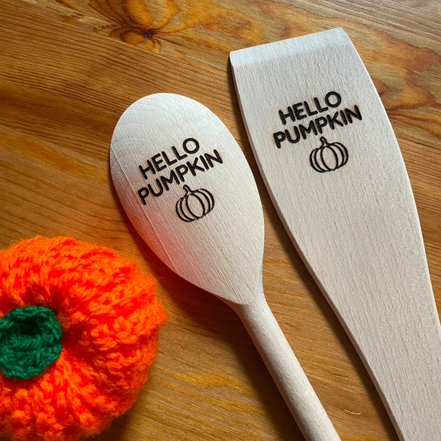 Hello Pumpkin, Laser Engraved Spoon/Spatula