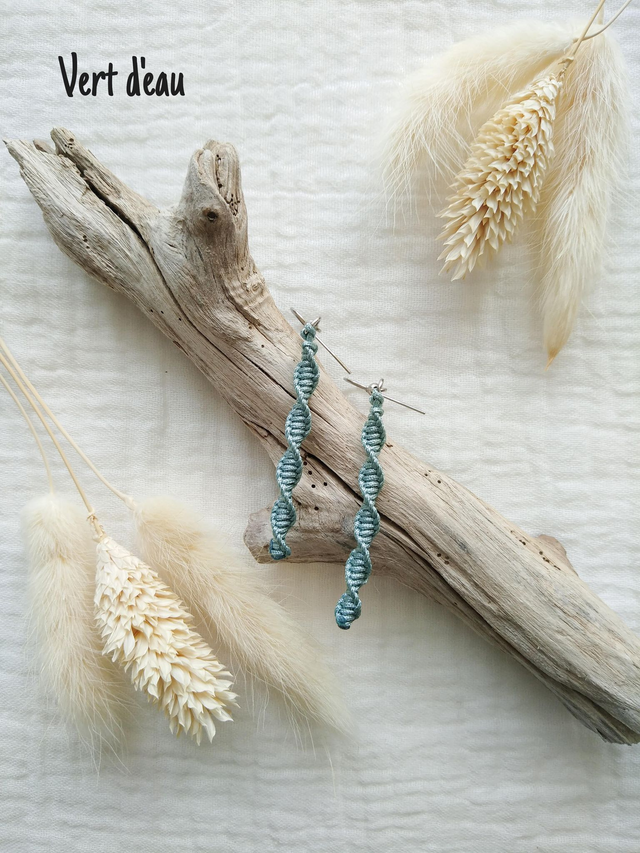Boucles d'oreilles "IVY" - Argenté (teintes de Bleu)