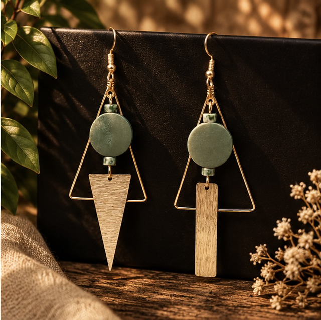 Boucles EVASION asymetrique olive
