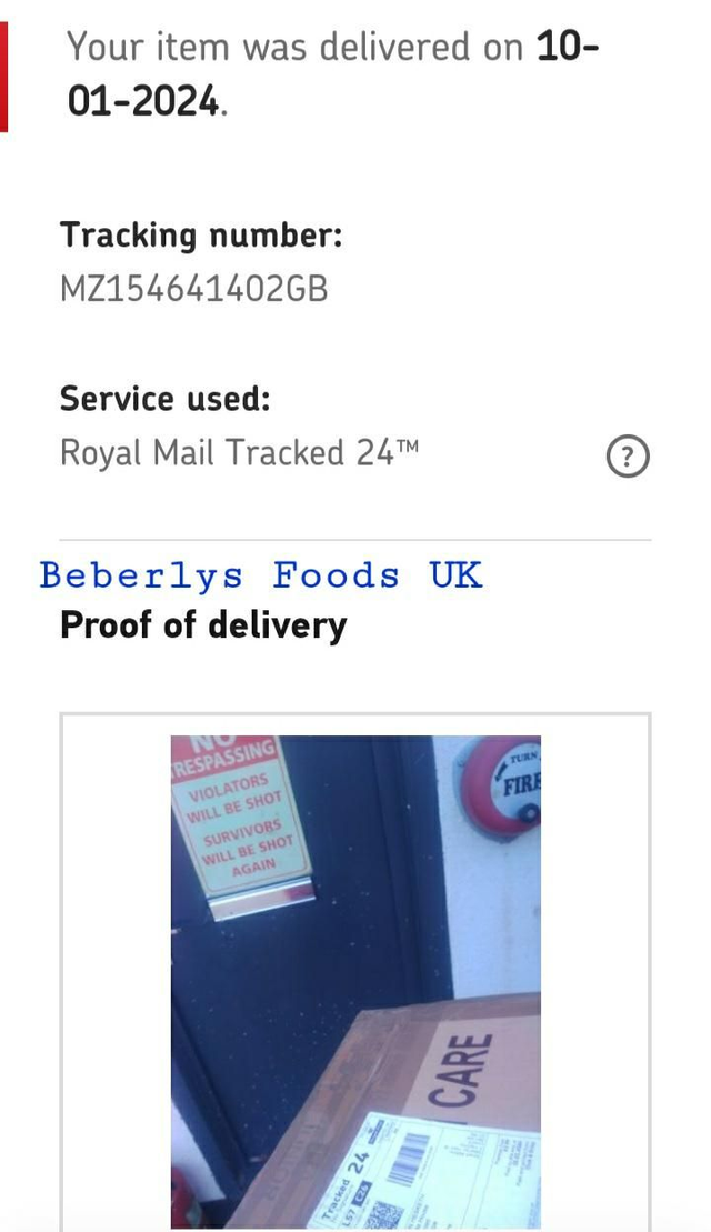 PROOF OF DELIVERY: Mrs Hesketh (England January 2024)