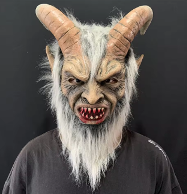 Luxe latex full face masker Krampus / Demoon