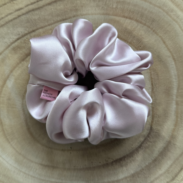 Chouchou en soie- Taille classique - Rose nuage