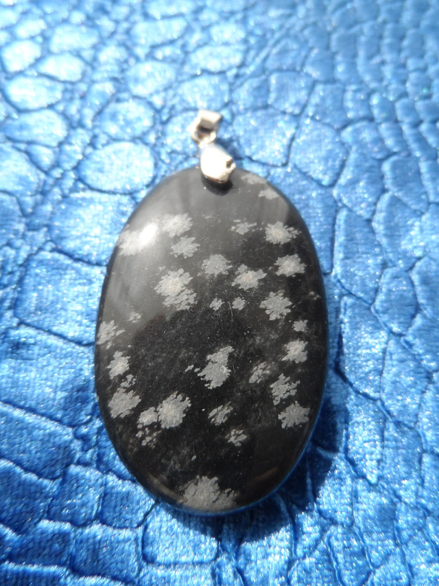 Pendentif en Obsidienne Flocon de neige