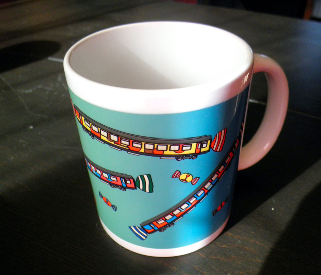 Mug Bonbons-train bleu/vert