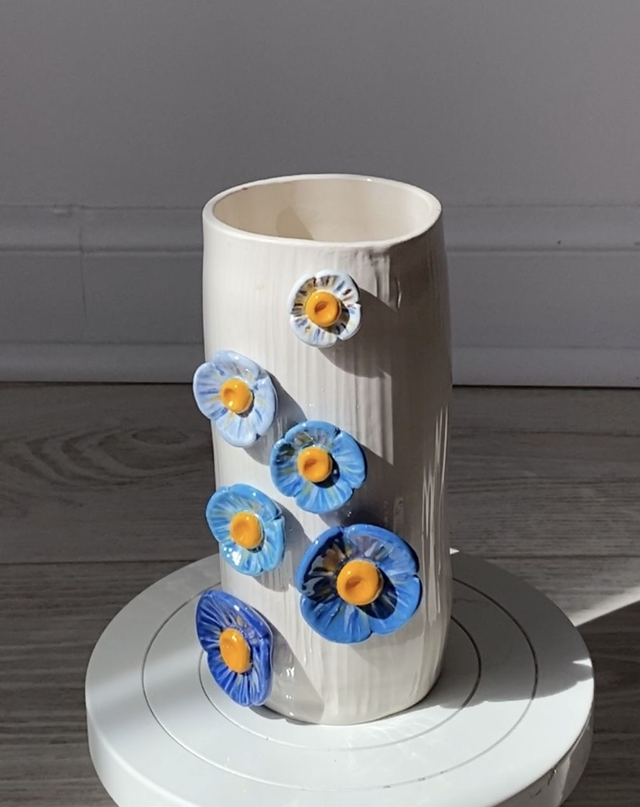 Vase standard coquelicot en céramique