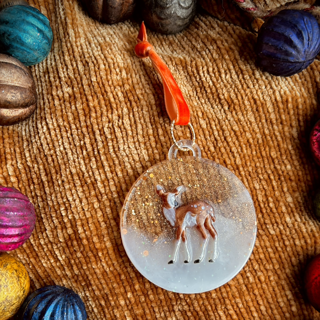 3D Deer Christmas Decoration - Gold and Rust