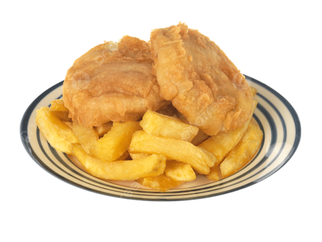 Fish cakes and chips