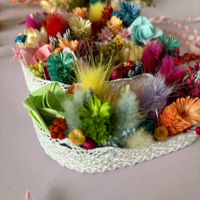 Lettre en carton fleurie Multicolore - Petit Format-