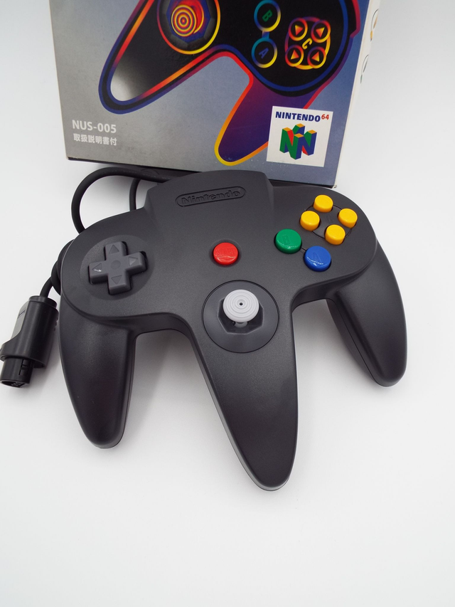 Nintendo 64 N64 Black Controller In Box Official CIB Japan JPN