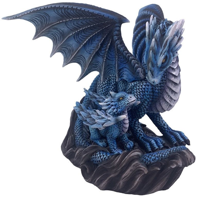 Dragon grand bleu avec petit