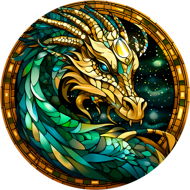 Leather wallet Dragon design