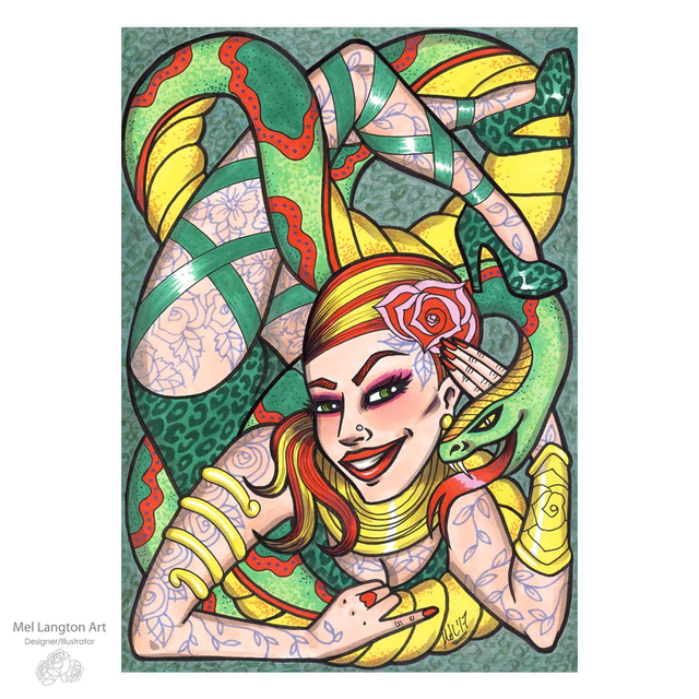 Contortionist Snake Original Illustration