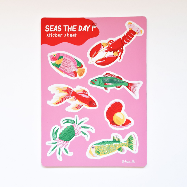 Seas the day stickers sheet