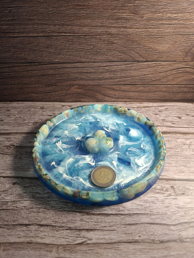 Porte encens rond en résine époxy