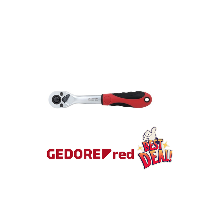 2K-Umschaltknarre 1/4" gekröpft Länge 145 mm R40050009 