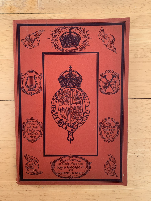 Form &amp; Order of The Coronation of King George VI and Queen Elizabeth 1937