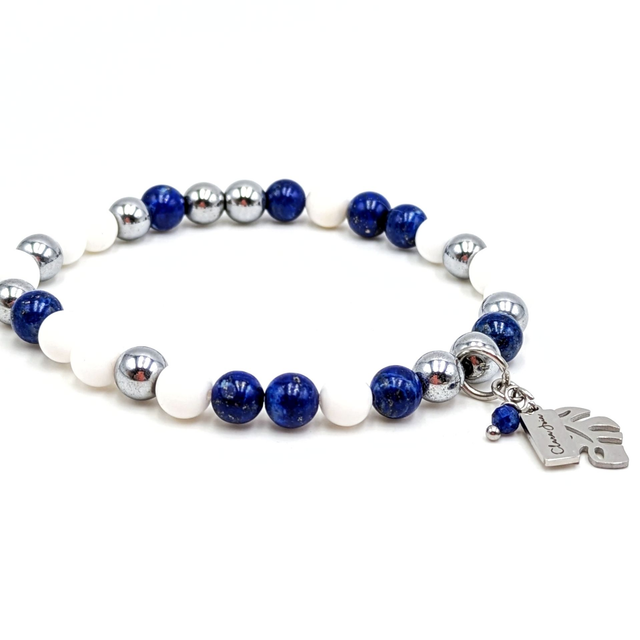 🌿 Bracelet Lapis Lazuli &amp; Coquillage – Clarté, Protection &amp; Expression