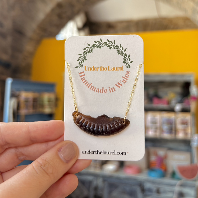 Brown Sea Glass Necklace Gold Plated Chain