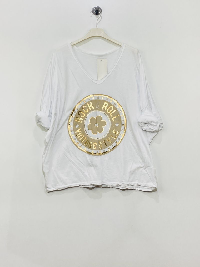 TEE SHIRT ROCK BLANC