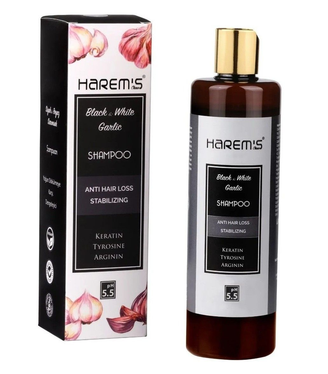 HAREM&#039;S 375ml Wzmacniający Szampon z Ekstraktem z CZARNEGO CZOSNKU WŁOSY OSŁABIONE