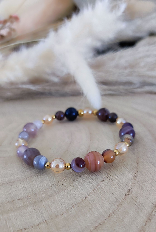 Bracelet "Émotions négatives" Agate de Botswana