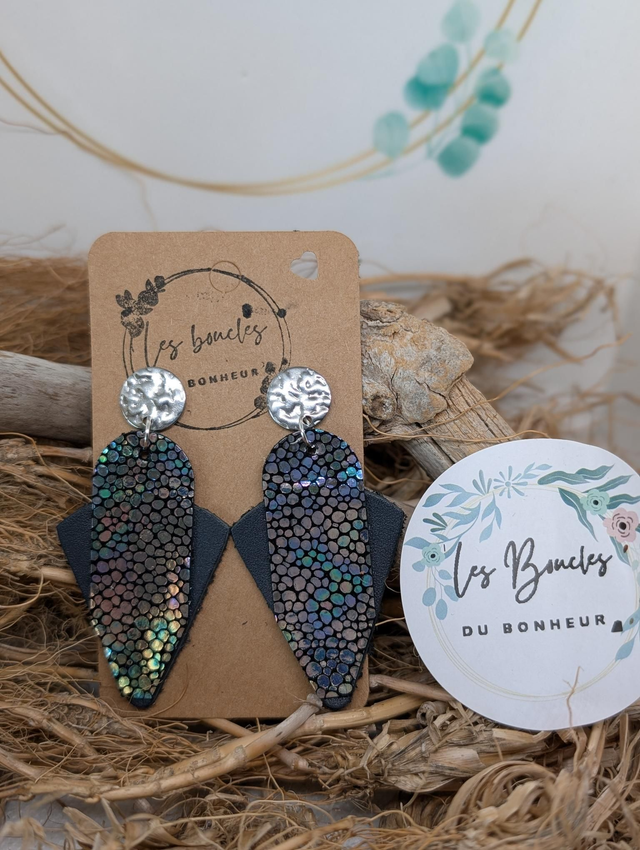 Boucles d&#039;oreilles Graphique holographique gr006