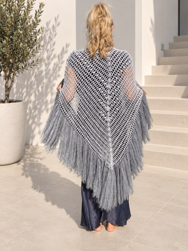 Chal mohair/seda gris
