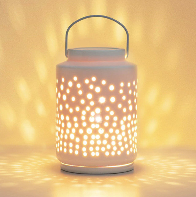 Cream Ceramic Lantern Electric Wax Warmer
