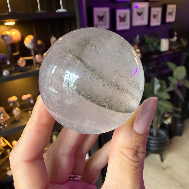 Clear Quartz Sphere with Lodolite (Garden) R48B5