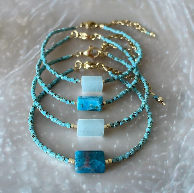 Bracelet Apatite/Aigue Marine