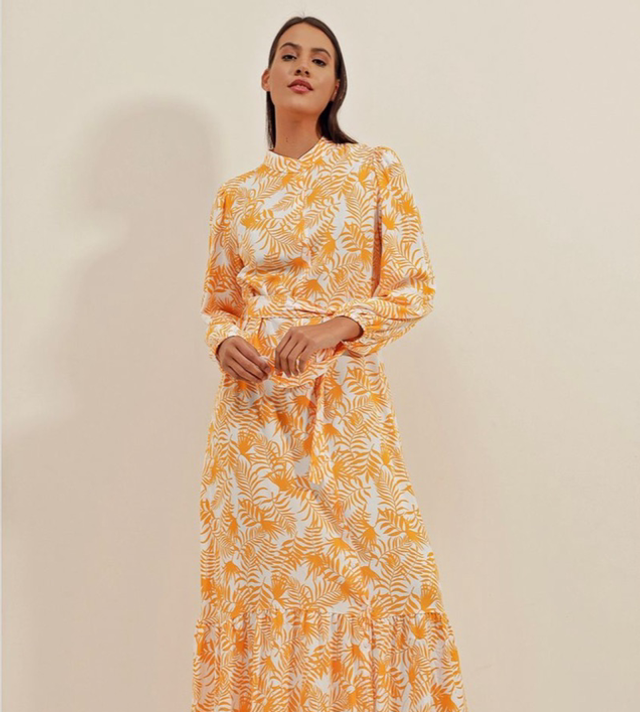 82-3.  Robe longue imprimée 