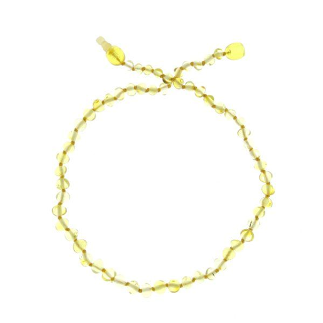 Collier Ambre pour bébé finition dépoli 'Givré'