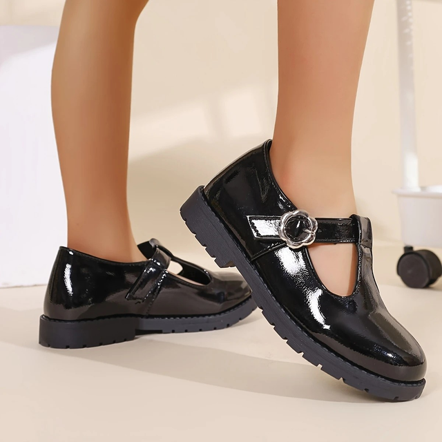 Girls' Preppy Style Round Toe Mary Jane Shoes