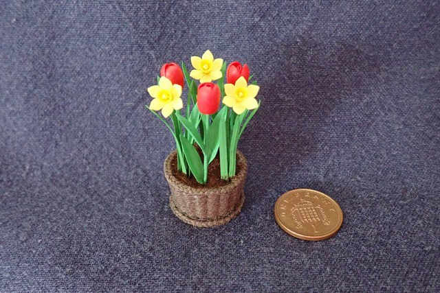 Daffodils &amp; Tulips in Wicker Basket
