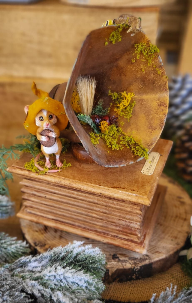 Dame Mielharmonie et son Barde Chantelent - Sculpture Fantastique