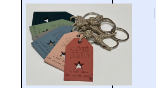 Porte clés étiquette  : côté sud