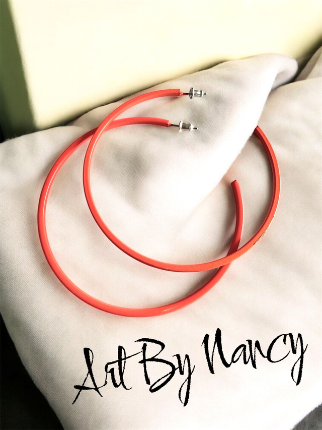 Retro orange earring hoops