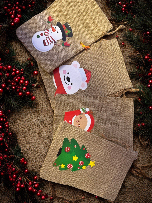 petit ponchon noël en toile de jute