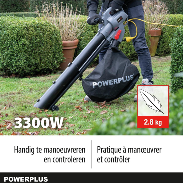 Power Plus POWEG9013 Vacuum Cleaner Leaf Shredder 3300W