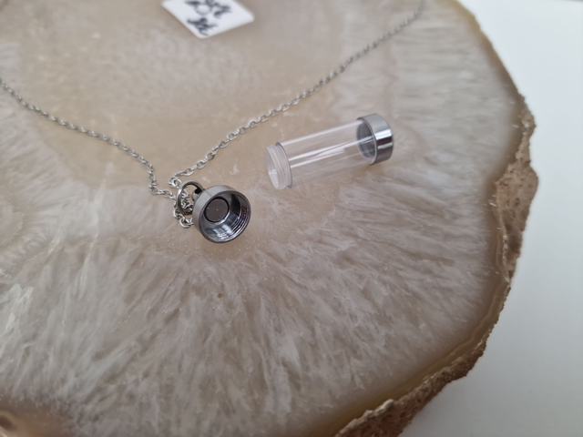 Collier Urne Funéraire Crémation Cendres Cheveux En Acier