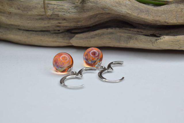 CRÉOLES NÉBULEUSE ORANGE MONTURE ARGENT