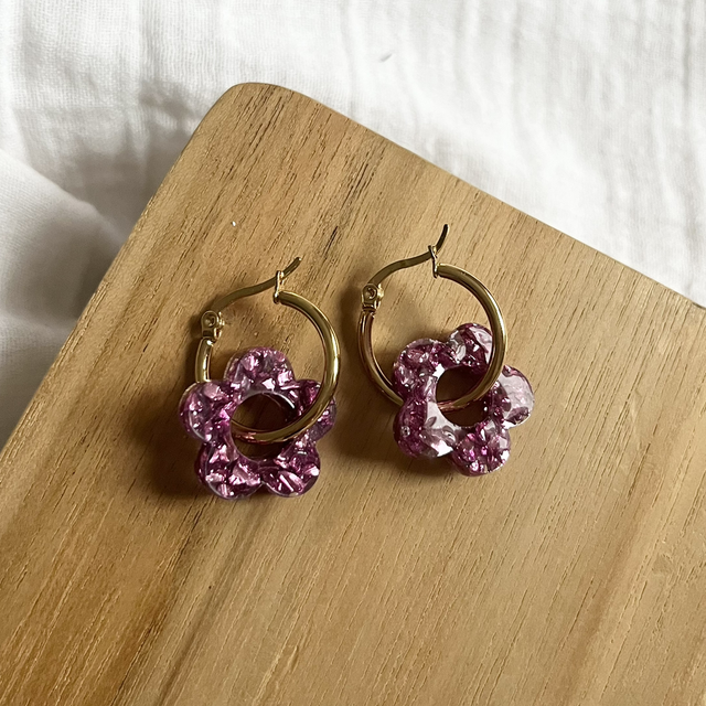 Boucles d&#039;oreilles Aura - Rose
