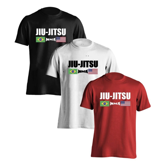 Combo Camisa Jiu Jitsu Brasil x EUA | Compre 3 e Leve 1 de Brinde  