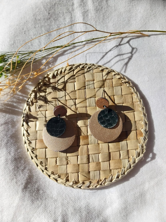 Boucles d'oreilles en matière végétale de céréales 