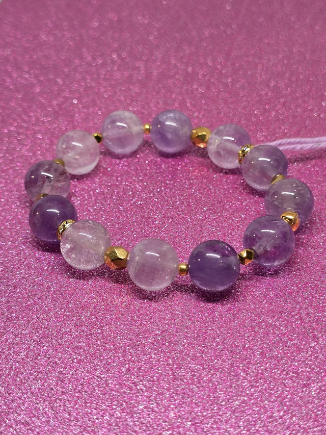 Bracelet Améthyste lavande XL 1,2 cm 