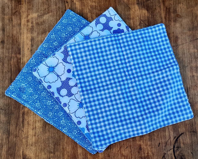 Lot 3 essuie-tout bleus