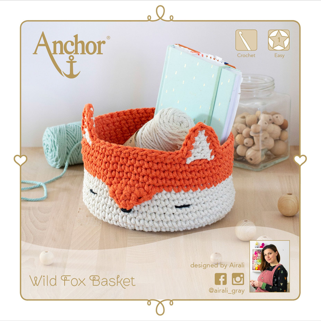 Crochet Kit Fox Basket