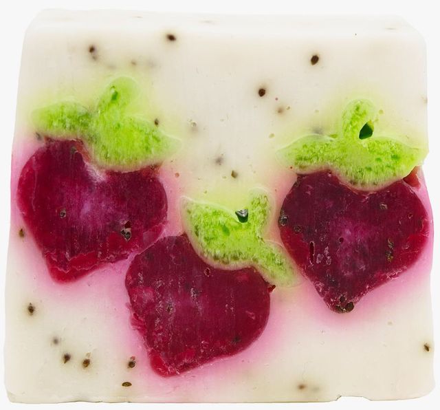 Berry bar soap slice