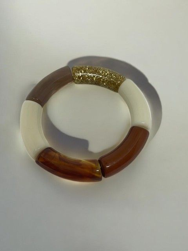 Bracelet acrylique tons naturels 3 (taille S)
