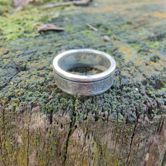Bague Spinning Argent Massif Granit